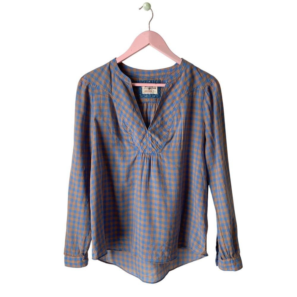 Anthropologie Holding Horses Gingham Blouse